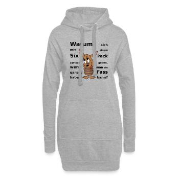 Süße Maus SIX PACK FASS - Lustig Witzig Humor Diät - Hoodie-Kleid - Grau meliert - Vorne
