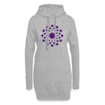 chakra om mandala yoga énergie d’amour - Sweat-shirt à capuche long Femme - gris chiné - Devant