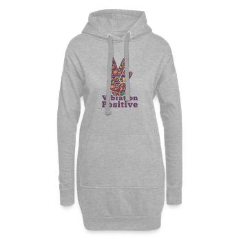 T-shirt vibration positive. - Sweat-shirt à capuche long Femme - gris chiné - Devant