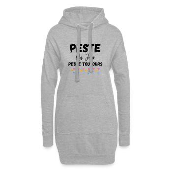 Peste un jour peste toujours vêtement drôle humour - Sweat-shirt à capuche long Femme - gris chiné - Devant