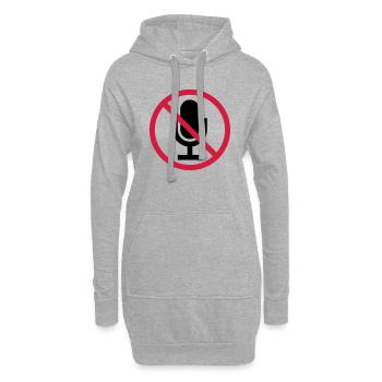Schild Mute Mikrofon - Hoodie-Kleid - Grau meliert - Vorne