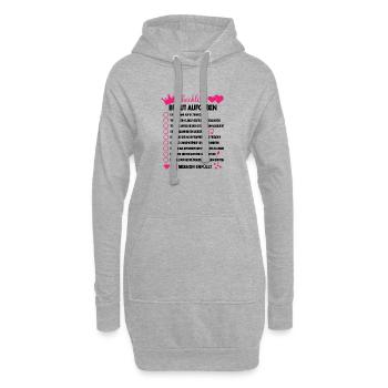 Braut Junggesellin Checkliste Geschenk - Hoodie-Kleid - Grau meliert - Vorne