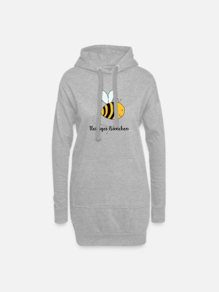 Fleißiges Bienchen - Hoodie-Kleid - Grau meliert