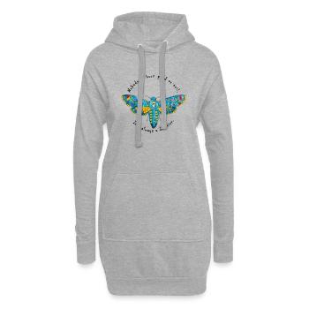 Cérête de tête de mort - Sweat-shirt à capuche long Femme - gris chiné - Devant