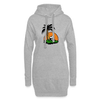Crâne de plage - Sweat-shirt à capuche long Femme - gris chiné - Devant