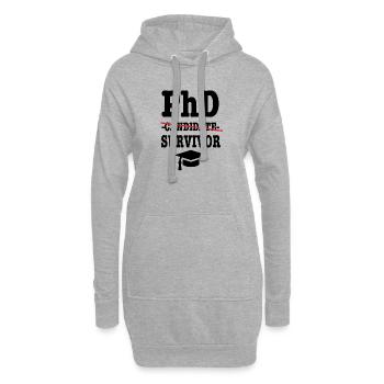 Phd survivor cadeau d’étudiant - Sweat-shirt à capuche long Femme - gris chiné - Devant