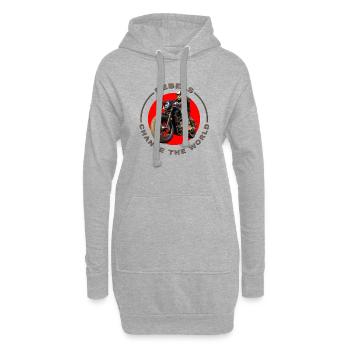 Rebellen verändern die Welt - Hoodie-Kleid - Grau meliert - Vorne