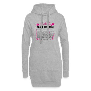 Checkliste braut aufgaben Geschenk Hochzeit Ehe - Hoodie-Kleid - Grau meliert - Vorne