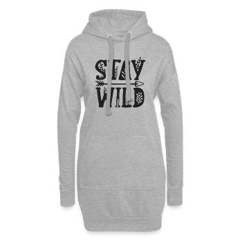 stay wild - Hoodie-Kleid - Grau meliert - Vorne