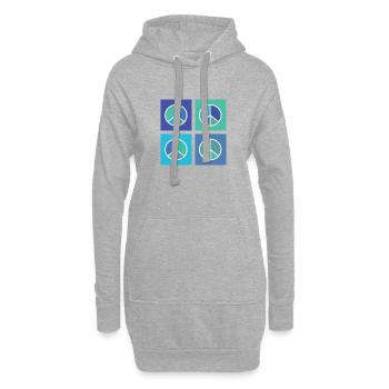 Signe de paix Bleu - Sweat-shirt à capuche long Femme - gris chiné - Devant