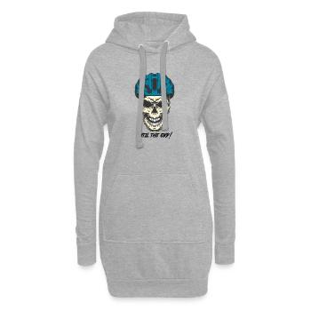 Schädel Fahrrad Helm - Hoodie-Kleid - Grau meliert - Vorne