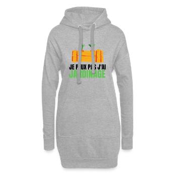 je peux pas j ai jardinage t shirt jardinier - Sweat-shirt à capuche long Femme - gris chiné - Devant