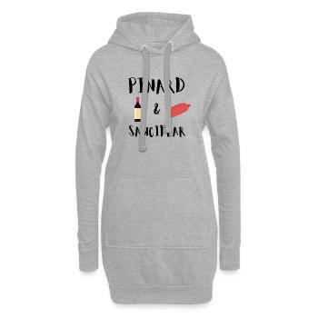 pinard et sauciflar t shirt humour vin saucisson - Sweat-shirt à capuche long Femme - gris chiné - Devant