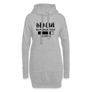 blague en préparation t shirt humour cadeau - Sweat-shirt à capuche long Femme - gris chiné - Devant