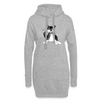 husky - Hoodie Dress - heather grey - Front