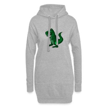 Dinosaure - Sweat-shirt à capuche long Femme - gris chiné - Devant