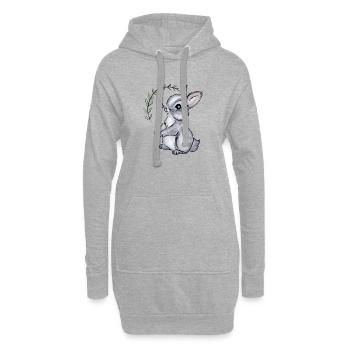 Baby Hase Illustration Aquarell - Hoodie-Kleid - Grau meliert - Vorne