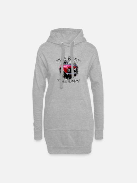 Auto - Hoodie-Kleid - Grau meliert
