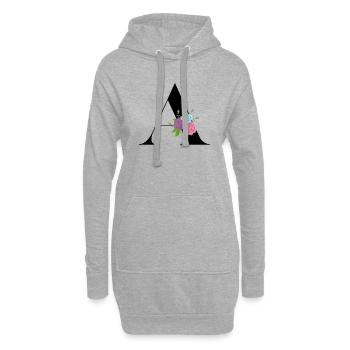 Buchstabe A Blühende - Hoodie-Kleid - Grau meliert - Vorne