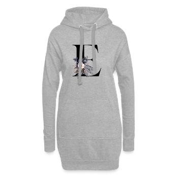 Buchstabe E blühende - Hoodie-Kleid - Grau meliert - Vorne