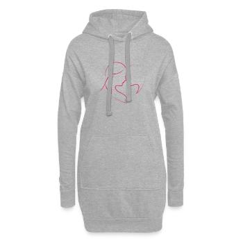 Mutter und Tochter - Hoodie-Kleid - Grau meliert - Vorne