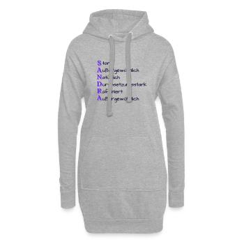 Sandra- Name und Charaktereigenschaften - Hoodie-Kleid - Grau meliert - Vorne