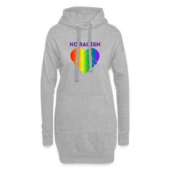 Pas de racisme cadeau tolérance droits de l'homme - Sweat-shirt à capuche long Femme - gris chiné - Devant