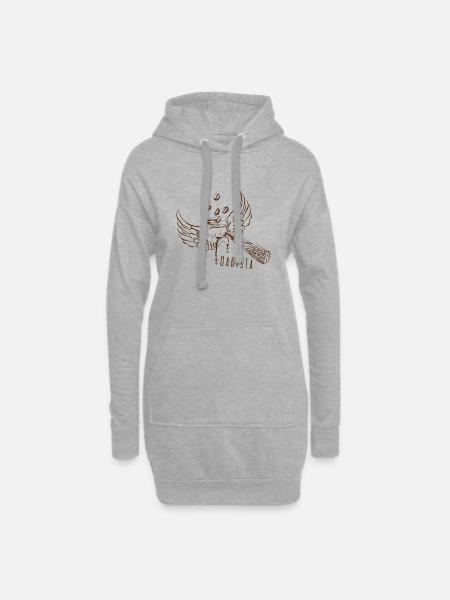 Kaffeeliebhaber Geschenk Kaffee Barista - Hoodie-Kleid - Grau meliert
