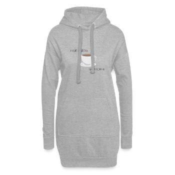 Have a break - get a coffee - Hoodie-Kleid - Grau meliert - Vorne