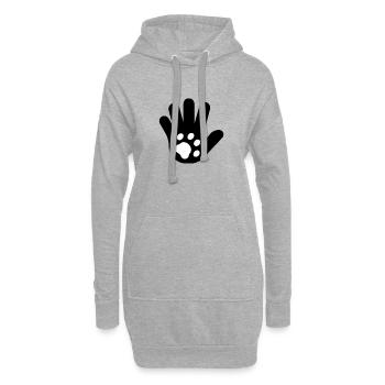 Hand in die Pfote - Hoodie-Kleid - Grau meliert - Vorne