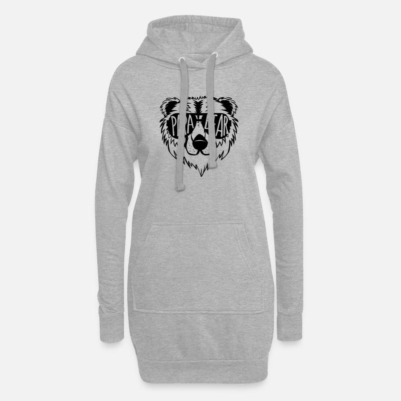 Papa bear Geschenk Vater Vatertag Spruch - Hoodie-Kleid - Grau meliert