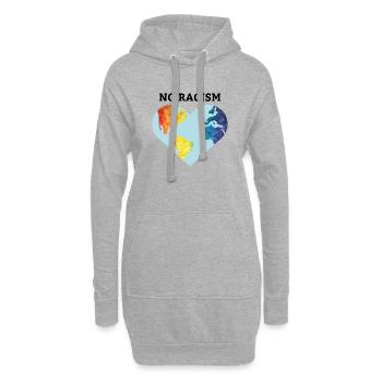 No racism tolérance cadeau droits de l’homme - Sweat-shirt à capuche long Femme - gris chiné - Devant