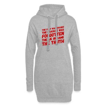 Le mensonge est devenu la vérité - Sweat-shirt à capuche long Femme - gris chiné - Devant