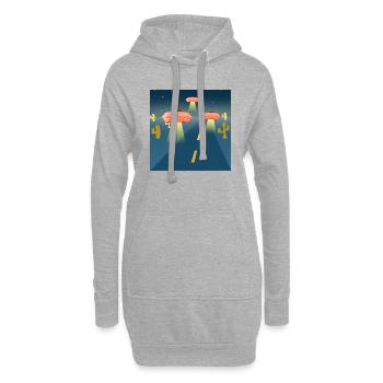 Soucoupes volantes sur la route - Sweat-shirt à capuche long Femme - gris chiné - Devant