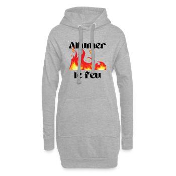 Zünden Sie das Feuer Geschenklied Mann Frau Party an - Hoodie-Kleid - Grau meliert - Vorne