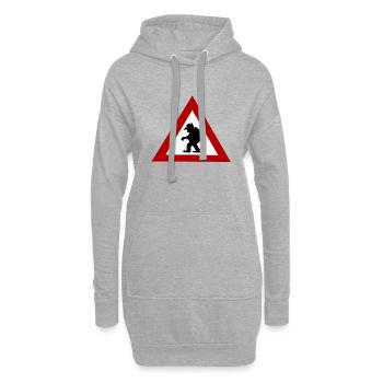 Troll-Gefahrenzeichen - Hoodie-Kleid - Grau meliert - Vorne