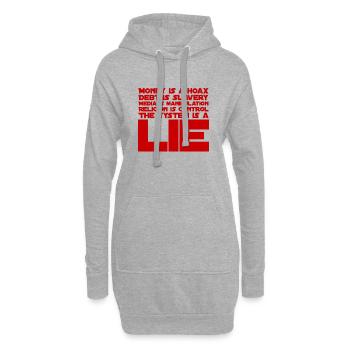 Religion ist Kontrolle - Hoodie-Kleid - Grau meliert - Vorne