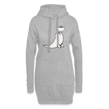 Yoga-Robbe Kaffee Seal Coffee - Hoodie-Kleid - Grau meliert - Vorne