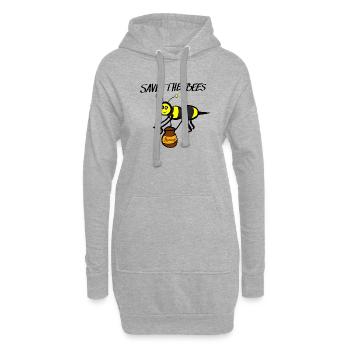Save the bees - Sweat-shirt à capuche long Femme - gris chiné - Devant