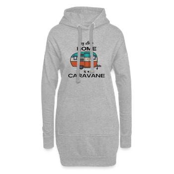 Mein anderes Zuhause ist ein Wohnwagen-Geschenk-Camper-Mann - Hoodie-Kleid - Grau meliert - Vorne