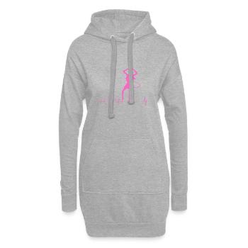 Hula Girl Pink - Hoodie-Kleid - Grau meliert - Vorne