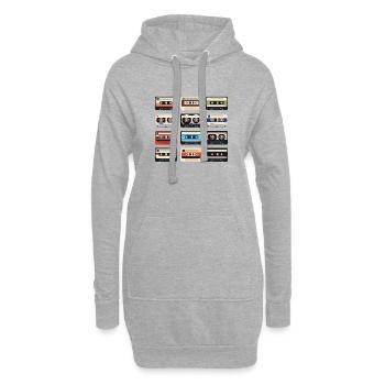 #Music retro vintage Kassette tape 80s - Hoodie-Kleid - Grau meliert - Vorne