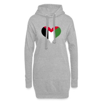 aimer la Palestine - Sweat-shirt à capuche long Femme - gris chiné - Devant
