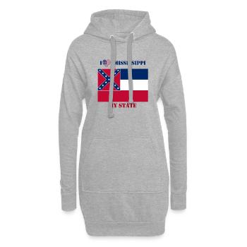 I love MISSISSIPPI MY STATE - Hoodie-Kleid - Grau meliert - Vorne