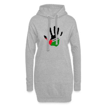 la Palestine libre - Sweat-shirt à capuche long Femme - gris chiné - Devant