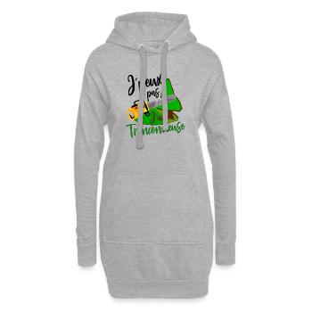 je peux pas j´ai tronçonneuse Bûcheron cadeau - Sweat-shirt à capuche long Femme - gris chiné - Devant