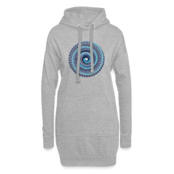 Mandala - Sweat-shirt à capuche long Femme - gris chiné - Devant