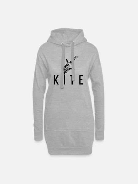 PALMIER KITER - Sweat-shirt à capuche long Femme - gris chiné