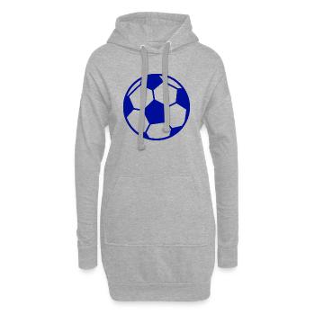 Bleu football - Sweat-shirt à capuche long Femme - gris chiné - Devant