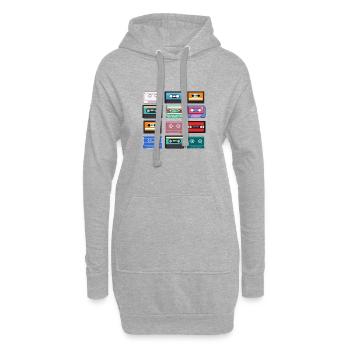 Kassetten - Hoodie-Kleid - Grau meliert - Vorne